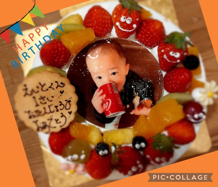 写真デコレーションケーキ